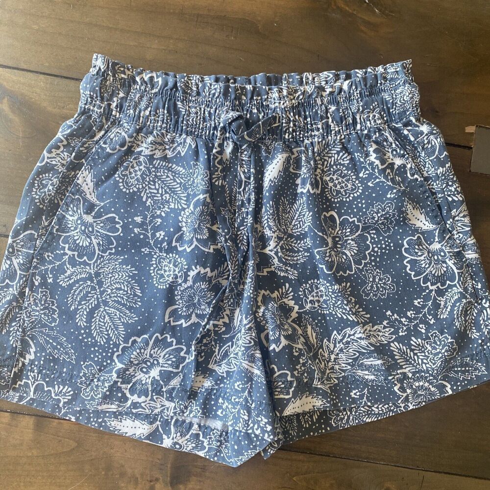 Joie Shorts Lyocell Size Small blue elastic‎ waist tie front